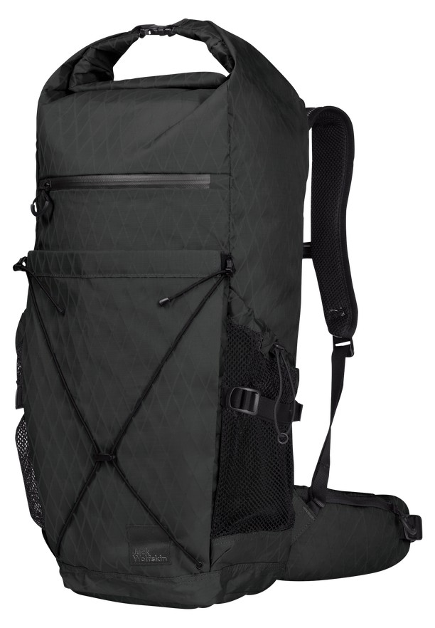 Black Men Jack Wolfskin Wandermood Rolltop 30 Hiking Backpack | 45935051