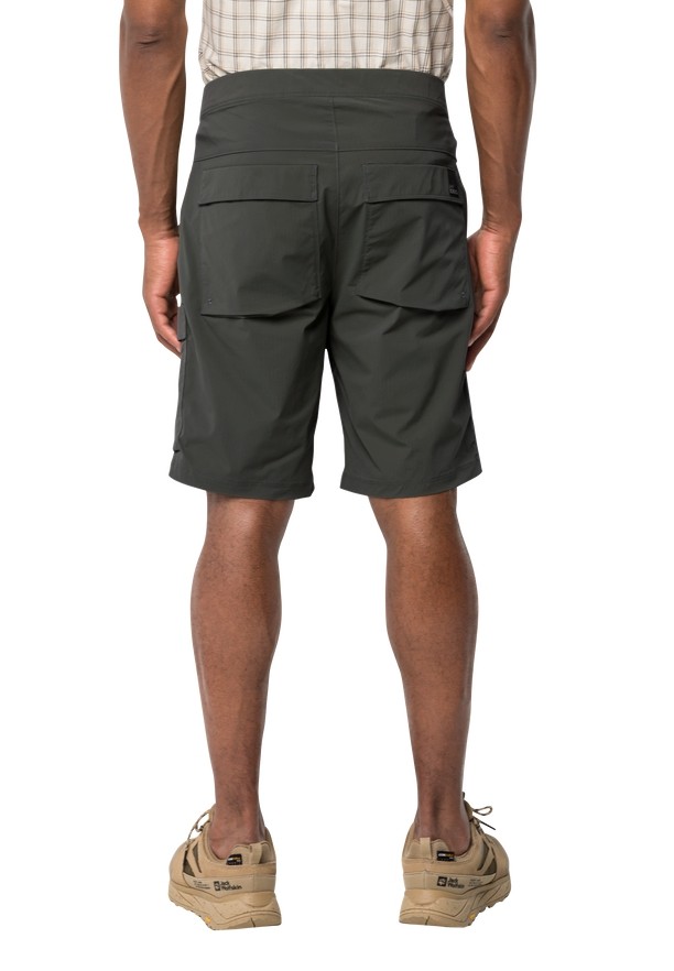 Black Men Jack Wolfskin Wanderthirst Shorts | 81456940