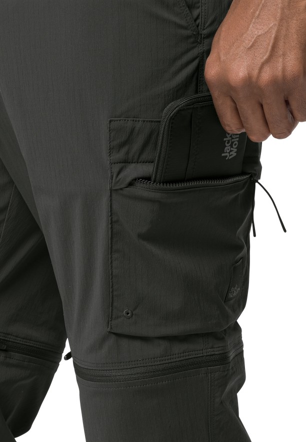 Black Men Jack Wolfskin Wanderthirst Zip Pants | 38992540