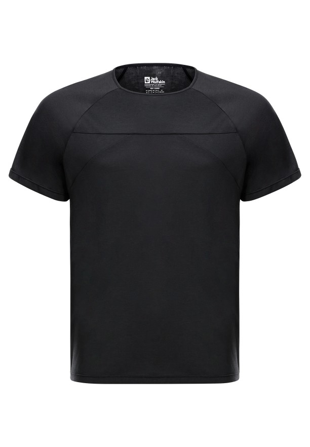 Black Men Jack Wolfskin Wanderword T Shirts | 57876263