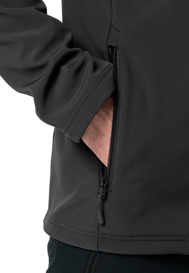 Black Men Jack Wolfskin Whirlwind Softshell Jackets | 46762671