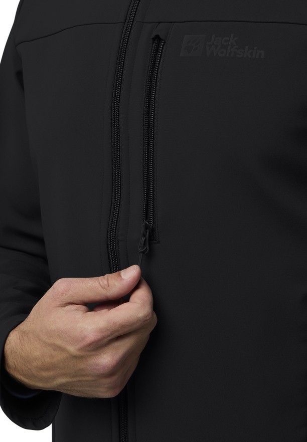 Black Men Jack Wolfskin Whirlwind Softshell Jackets | 13900367