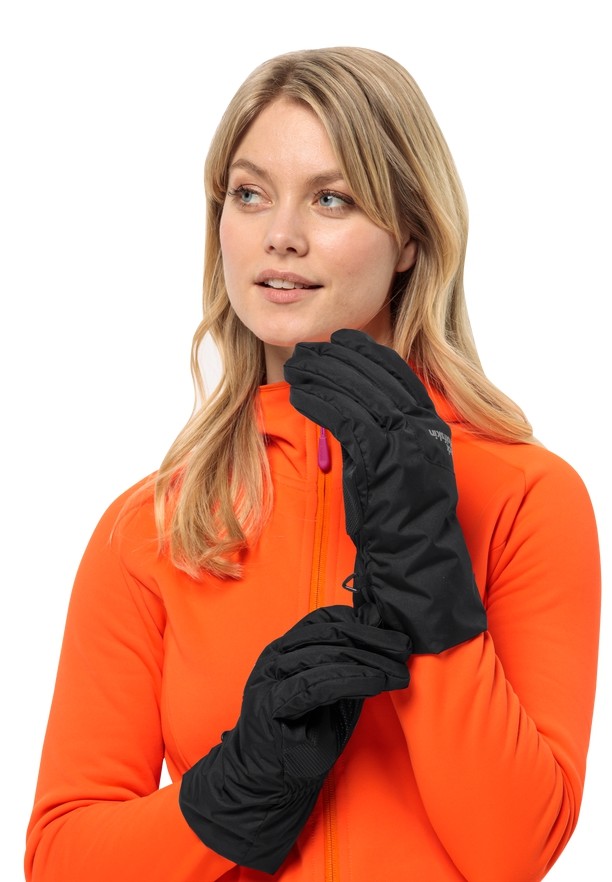 Black Men Jack Wolfskin Winter Basic Gloves | 48153656