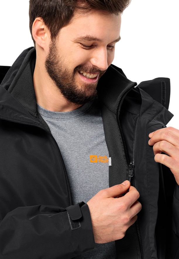 Black Men Jack Wolfskin Winterstein Fz Fleece Jackets | 92714651