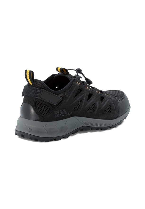 Black Men Jack Wolfskin Woodland 2 Hybrid Low Hiking Shoes | 74105123