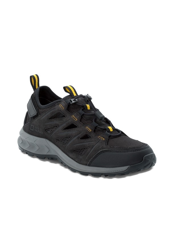 Black Men Jack Wolfskin Woodland 2 Hybrid Low Hiking Shoes | 74105123