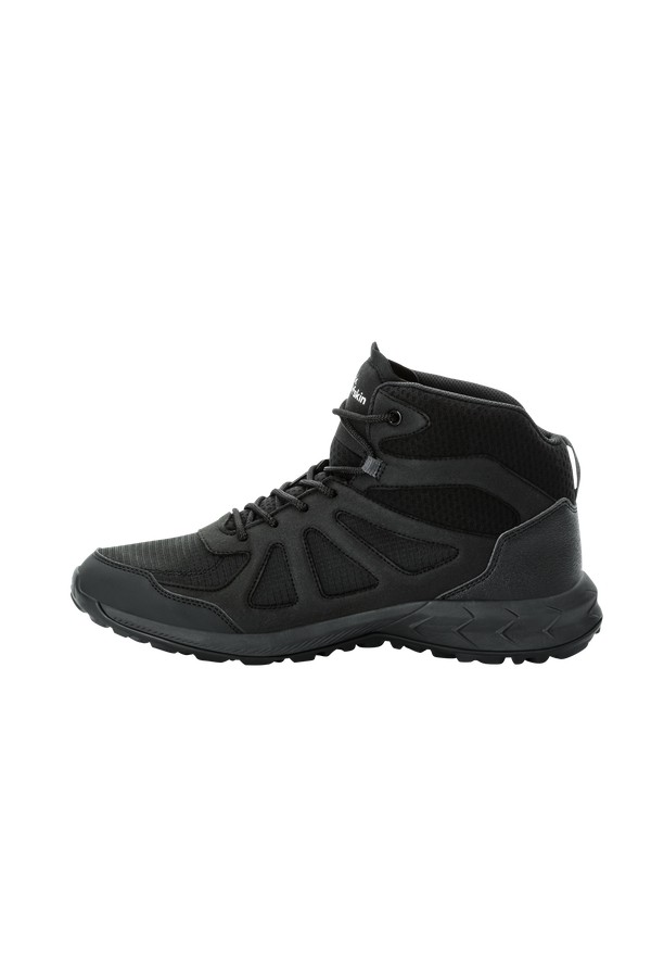 Black Men Jack Wolfskin Woodland 2 Texapore Mid Hiking Shoes | 94077052