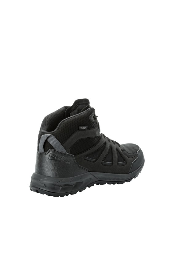 Black Men Jack Wolfskin Woodland 2 Texapore Mid Hiking Shoes | 94077052