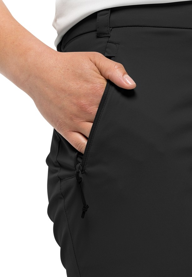 Black Women Jack Wolfskin Activate Light 3/4 Pants | 45707483