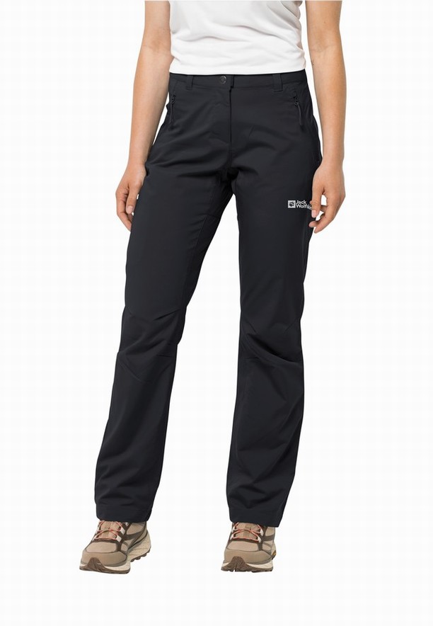 Black Women Jack Wolfskin Active Track Hiking Pants | 87232147