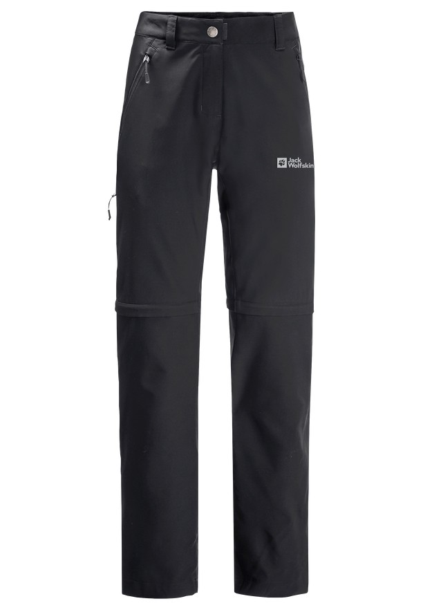 Black Women Jack Wolfskin Active Track Zip Off Hiking Pants | 35278908