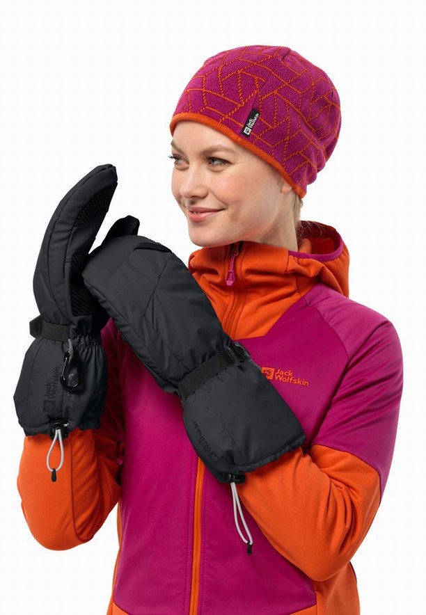 Black Women Jack Wolfskin Alpspitze 3in1 Gloves | 81075248