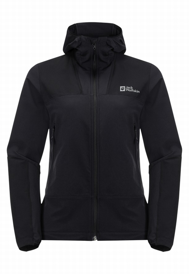 Black Women Jack Wolfskin Andur Softshell Jackets | 97967520