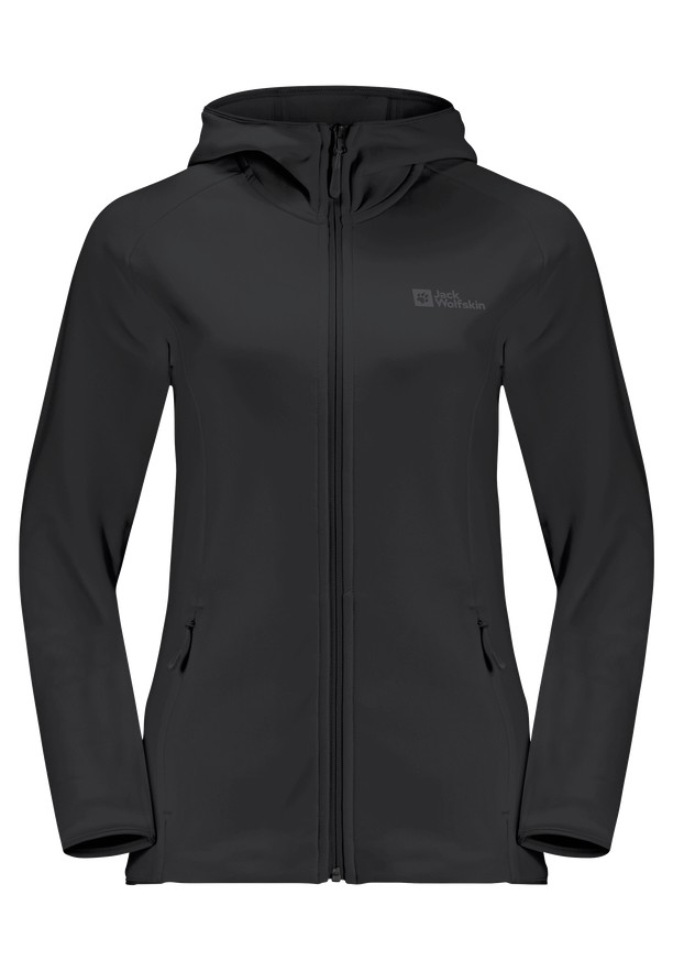 Black Women Jack Wolfskin Baiselberg Hooded Fz Fleece Jackets | 50608904