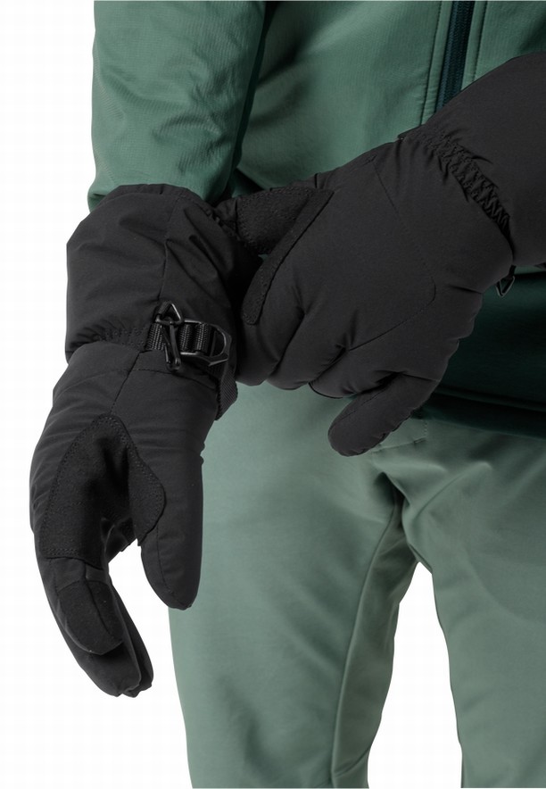 Black Women Jack Wolfskin Big Gloves | 21590983