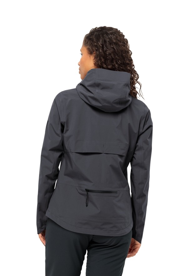 Black Women Jack Wolfskin Bike Commute Mono Rain Jackets | 61142917
