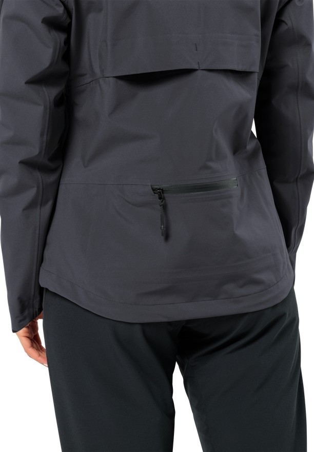 Black Women Jack Wolfskin Bike Commute Mono Rain Jackets | 61142917