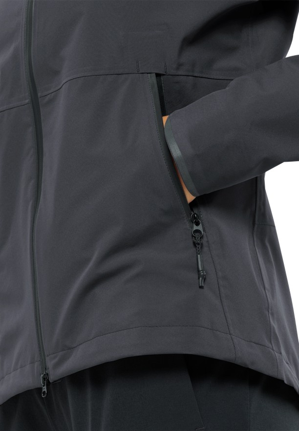 Black Women Jack Wolfskin Bike Commute Mono Rain Jackets | 61142917
