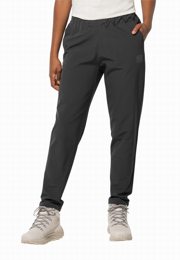 Black Women Jack Wolfskin Bike Commute Pants | 93186207