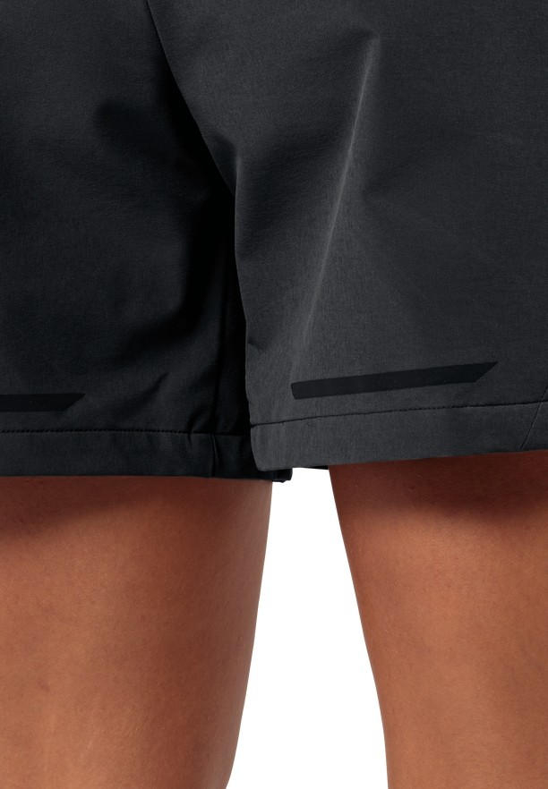 Black Women Jack Wolfskin Bike Commute Shorts | 28918610