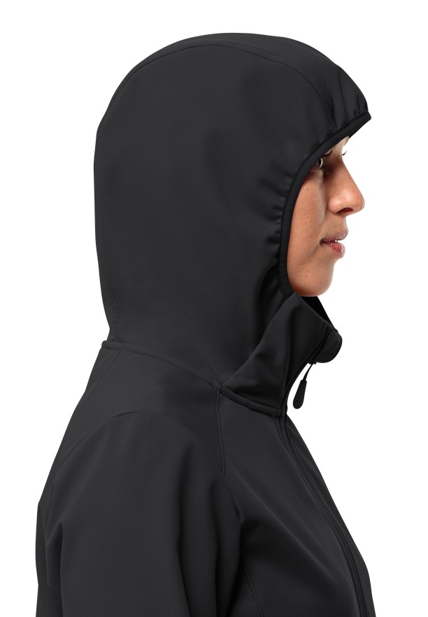 Black Women Jack Wolfskin Bornberg Hoody Softshell Jackets | 80340945