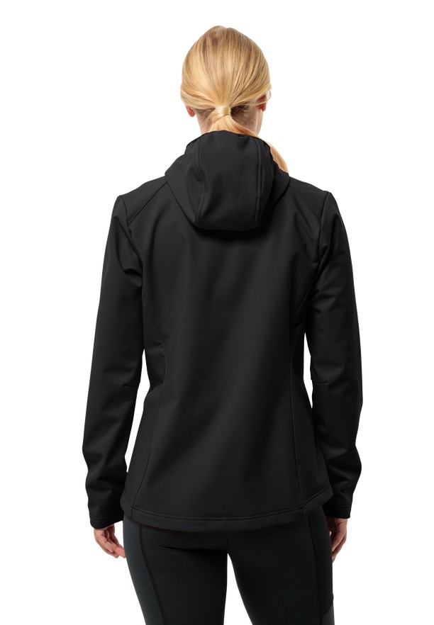 Black Women Jack Wolfskin Bornberg Hoody Softshell Jackets | 80340945
