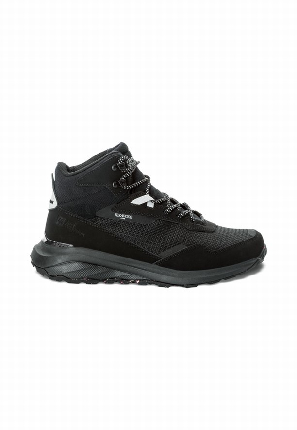 Black Women Jack Wolfskin Dromoventure Texapore Mid Outdoor Shoes | 39640989