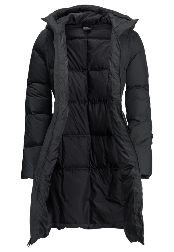 Black Women Jack Wolfskin Frozen Lake Down Coats | 38245659