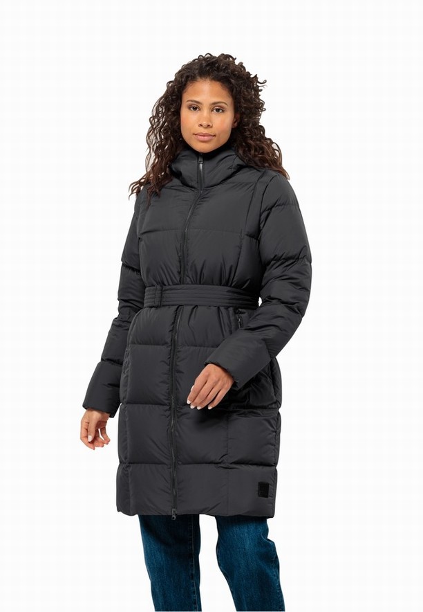 Black Women Jack Wolfskin Frozen Lake Down Coats | 38245659