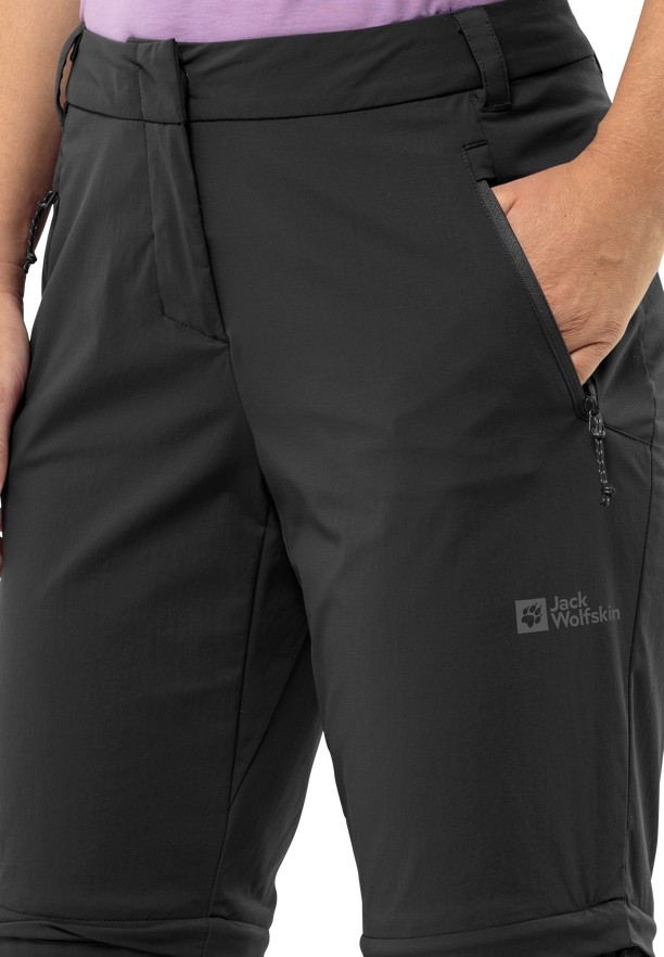 Black Women Jack Wolfskin Glastal Zip Off Hiking Pants | 22561809