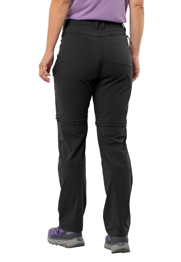 Black Women Jack Wolfskin Glastal Zip Off Hiking Pants | 22561809