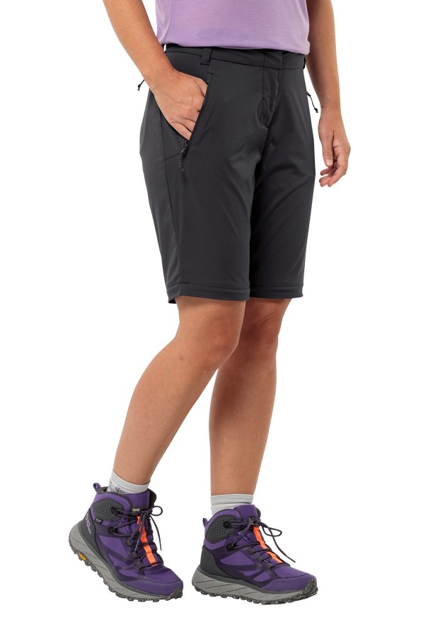 Black Women Jack Wolfskin Glastal Zip Off Hiking Pants | 22561809