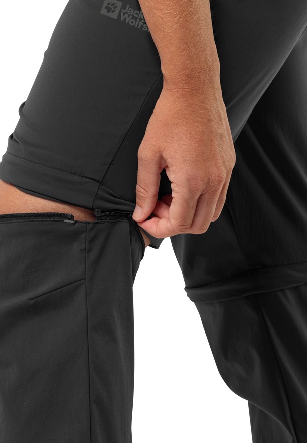 Black Women Jack Wolfskin Glastal Zip Off Hiking Pants | 22561809
