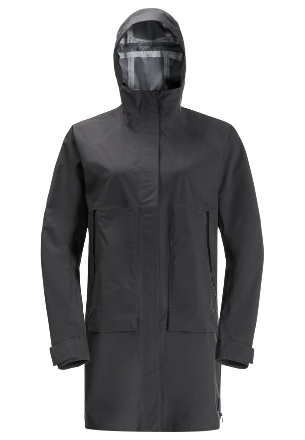 Black Women Jack Wolfskin Goldgewann Coats | 32587480