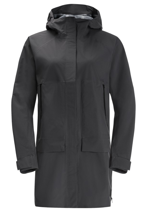 Black Women Jack Wolfskin Goldgewann Coats | 32587480