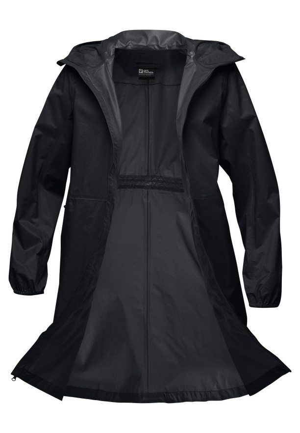 Black Women Jack Wolfskin Gutleut Rain Coats | 83935147