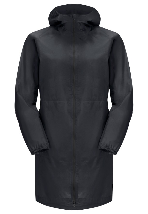 Black Women Jack Wolfskin Gutleut Rain Coats | 83935147