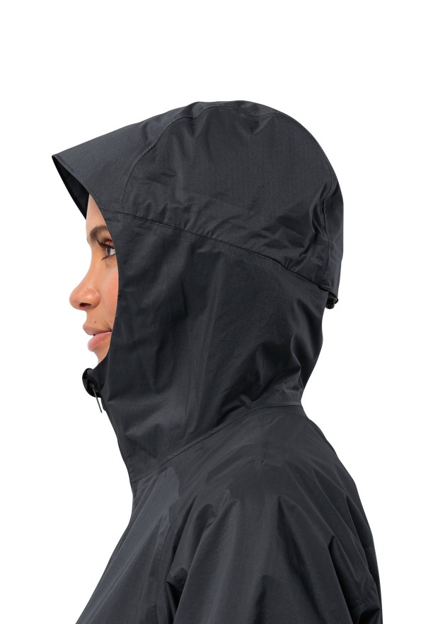 Black Women Jack Wolfskin Gutleut Rain Coats | 83935147