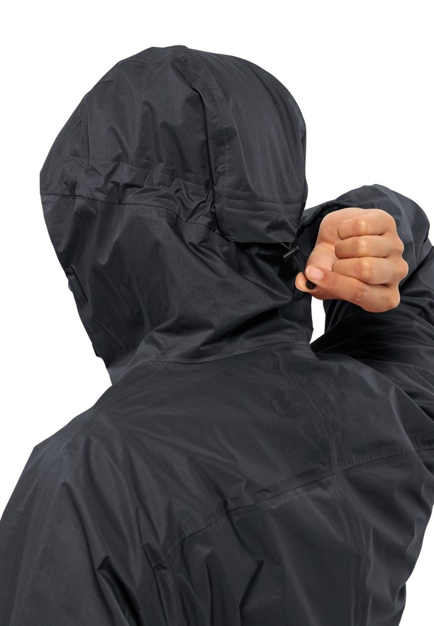 Black Women Jack Wolfskin Gutleut Rain Coats | 83935147