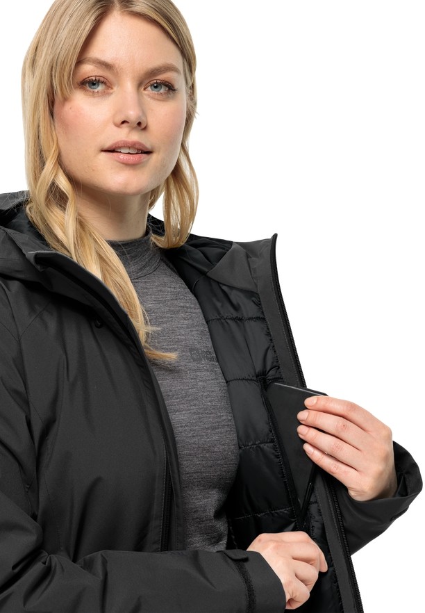 Black Women Jack Wolfskin Heidelstein Ins Winter Jackets | 83723406