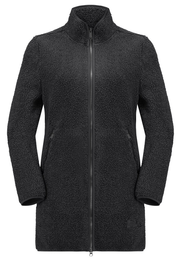 Black Women Jack Wolfskin High Curl Coats | 92030226