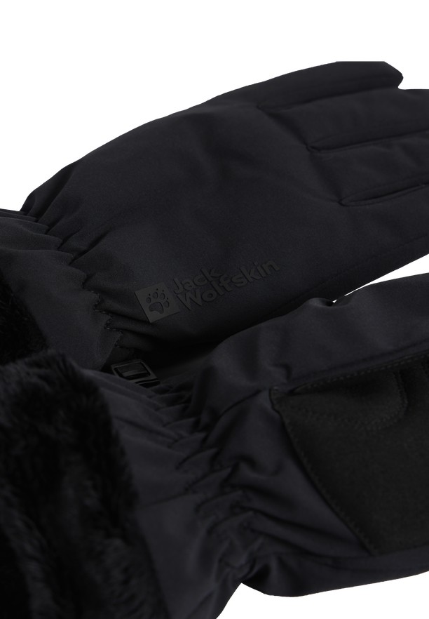 Black Women Jack Wolfskin Highloft Gloves | 90212028