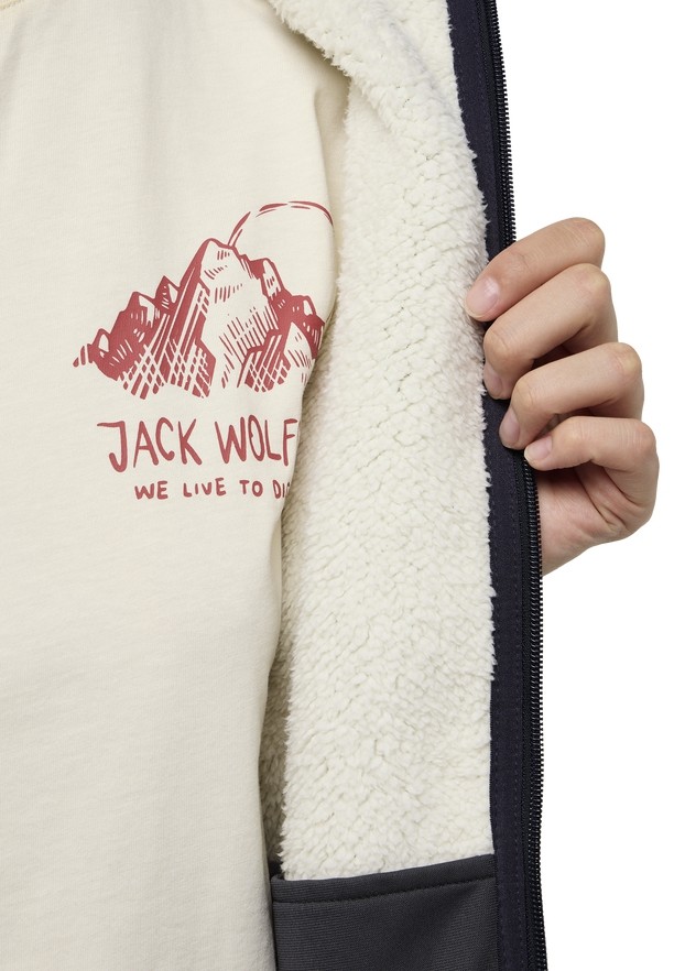 Black Women Jack Wolfskin Kaminfeuer Hooded Fleece Jackets | 40564804