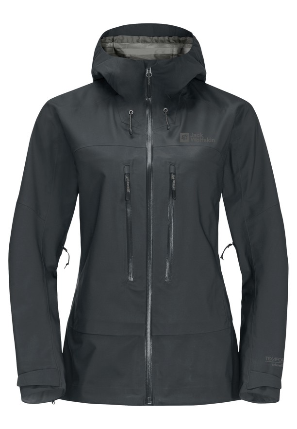 Black Women Jack Wolfskin Kammweg 3l Rain Jackets | 62961272