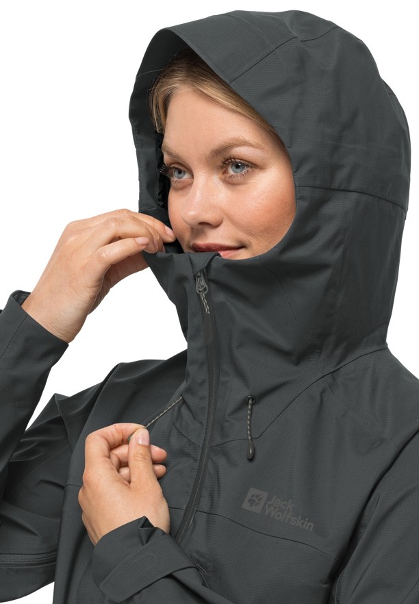 Black Women Jack Wolfskin Kammweg 3l Rain Jackets | 62961272