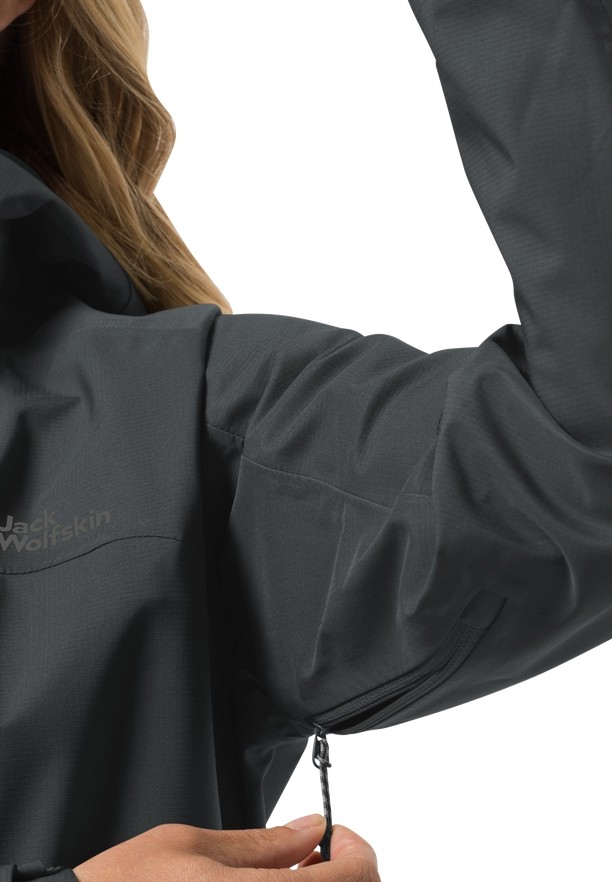 Black Women Jack Wolfskin Kammweg 3l Rain Jackets | 62961272
