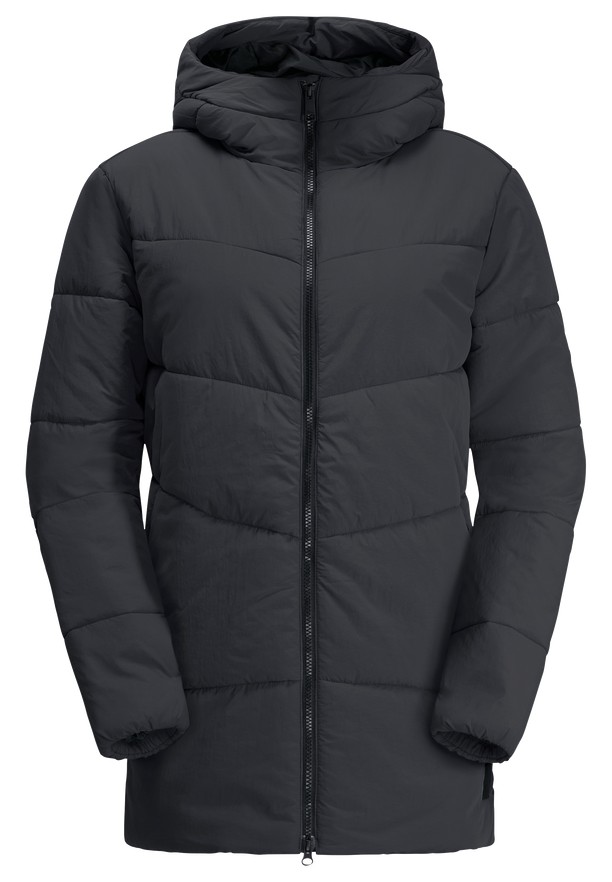 Black Women Jack Wolfskin Karolinger Long Coats | 40118516
