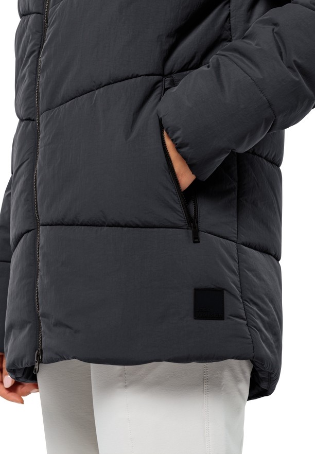 Black Women Jack Wolfskin Karolinger Long Coats | 40118516