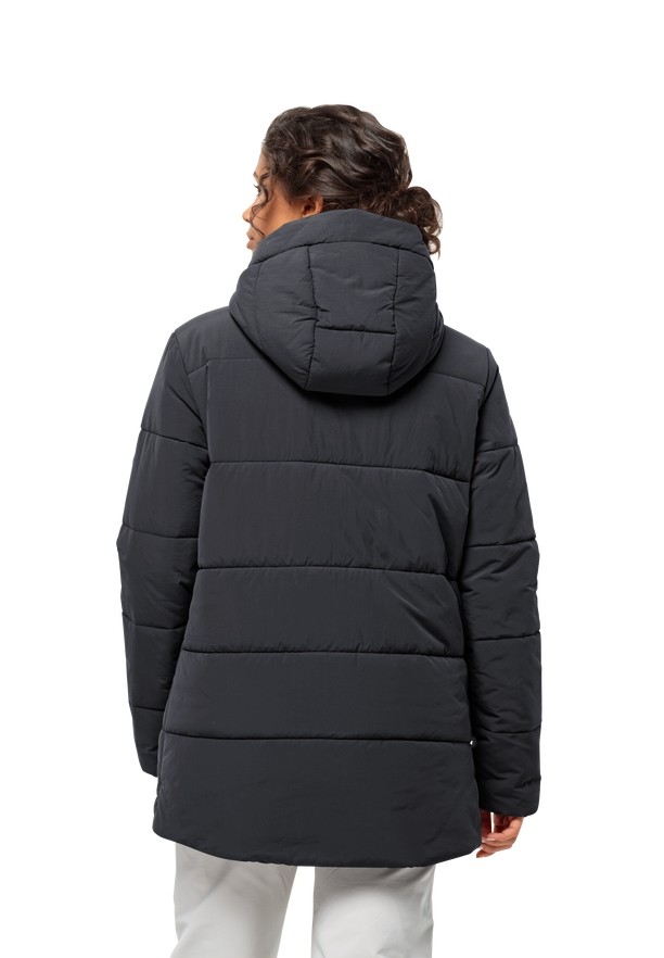 Black Women Jack Wolfskin Karolinger Long Coats | 40118516