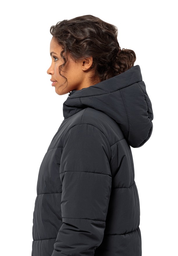Black Women Jack Wolfskin Karolinger Long Coats | 40118516
